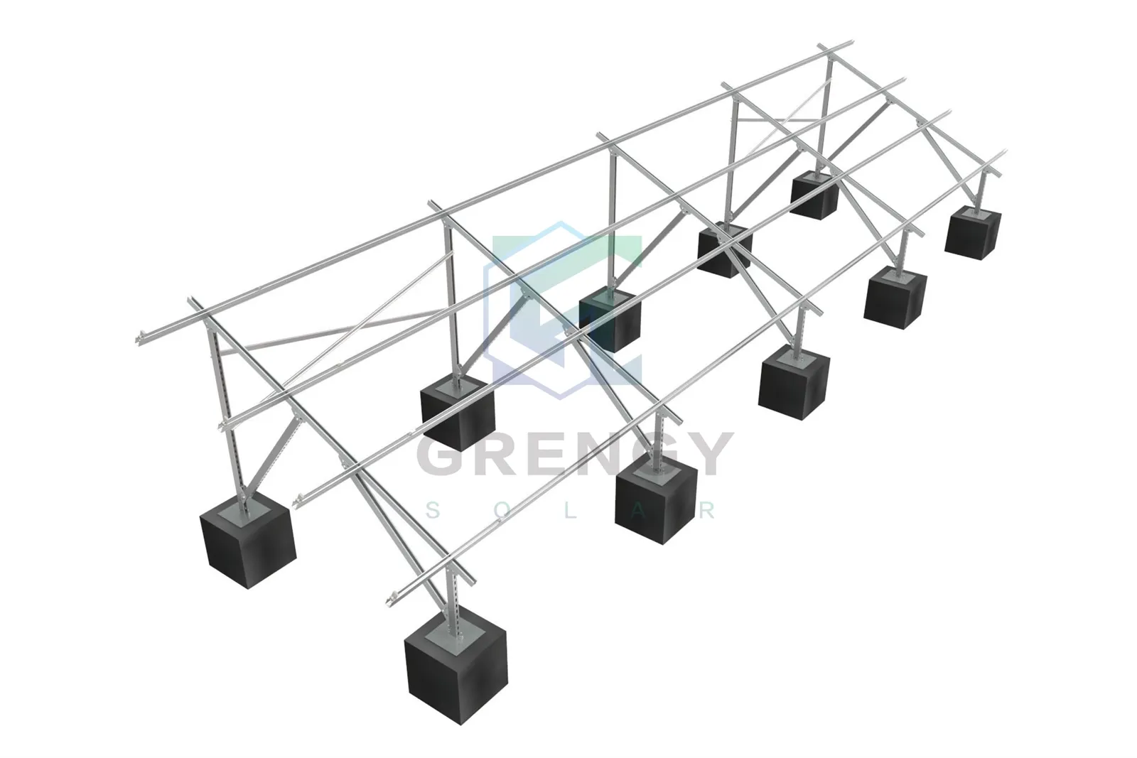 Flat Roof Solar Mounting with Concrete Base Flat Roof Solar Mounting with Concrete Base
