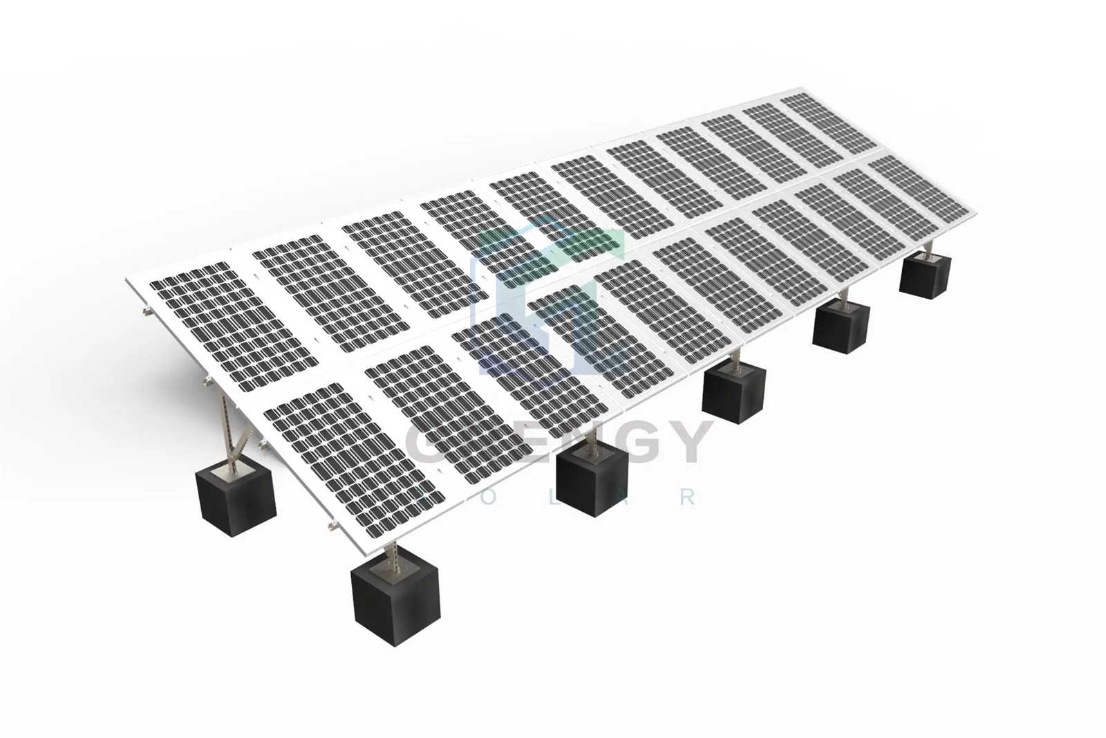 Flat Roof Solar Mounting with Concrete Base Flat Roof Solar Mounting with Concrete Base